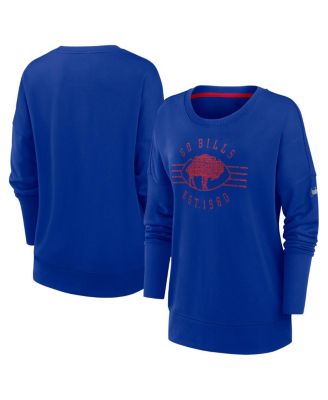 Women's Royal Buffalo Bills Rewind Playback Icon Performance Pullover Sweatshirt