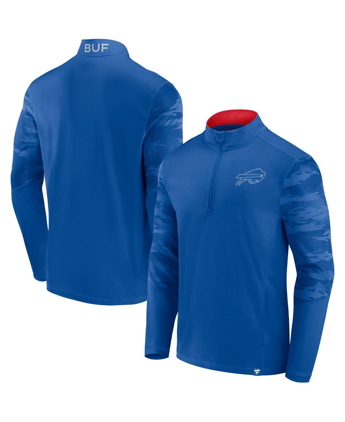 Men's Fanatics Red Buffalo Bills Ringer Quarter-Zip Jacket - Red