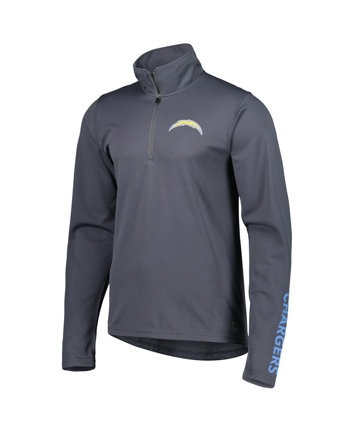 Msx By Michael Strahan Men's  Charcoal Los Angeles Chargers Quarter-zip Sweatshirt In Charcoal