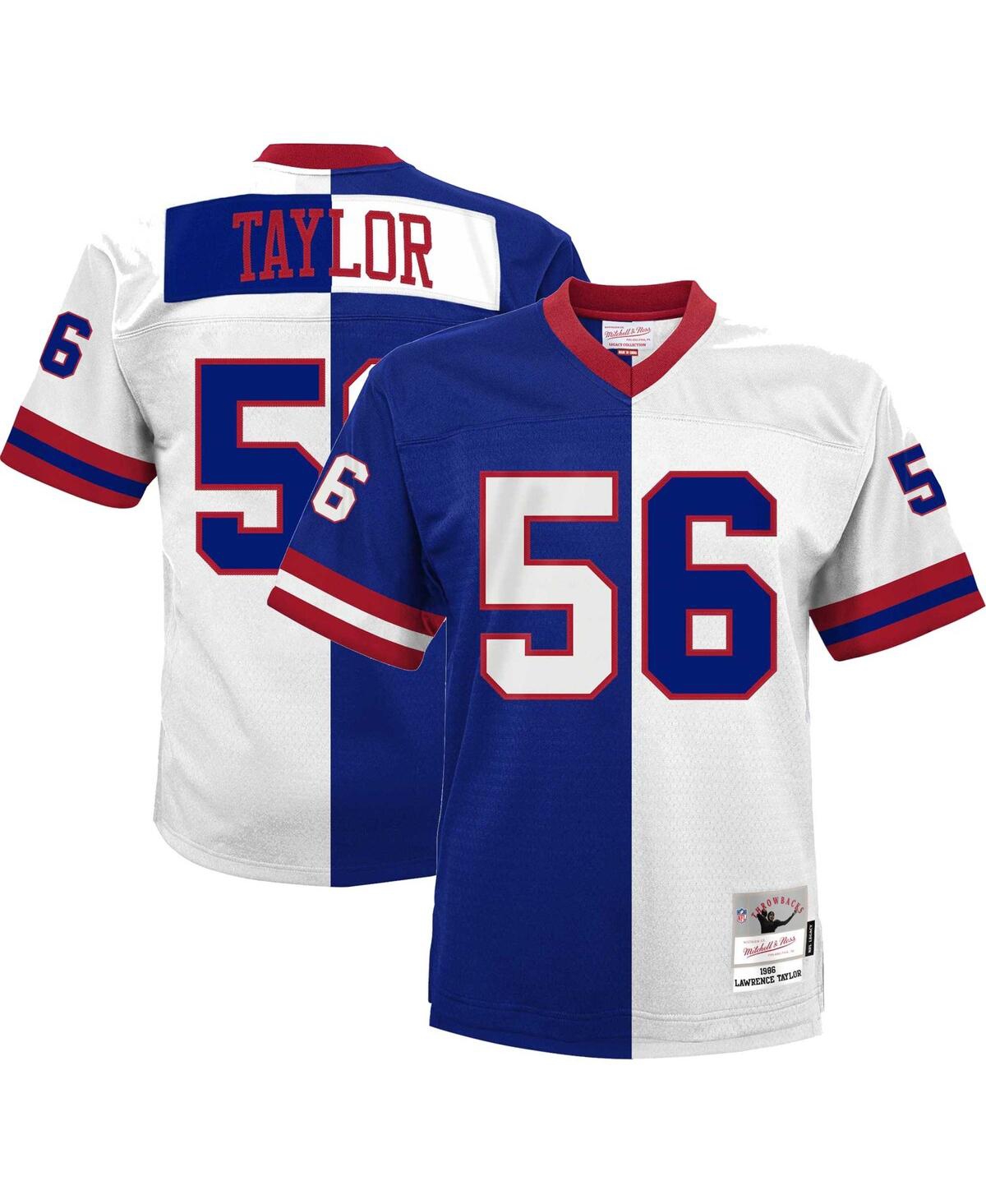 Men's Mitchell & Ness Lawrence Taylorand White New York Giants Big and Tall Split Legacy Retired Player Replica Jersey - Royal, White