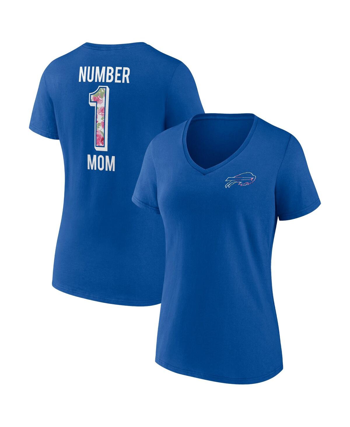 Shop Fanatics Women's  Royal Buffalo Bills Plus Size Mother's Day #1 Mom V-neck T-shirt