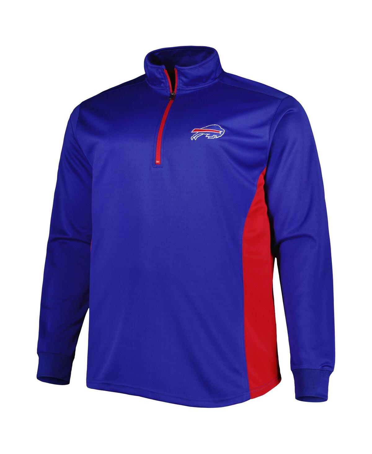 Profile Men's Royal And Red Buffalo Bills Big And Tall Quarter-zip