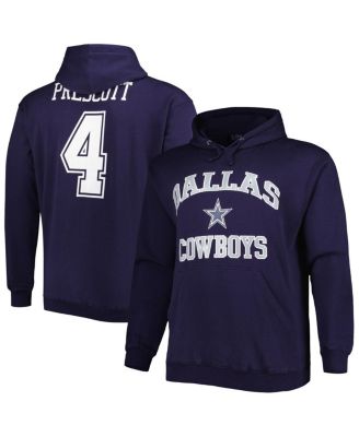 Dak Prescott Dallas Cowboys Women's Plus Size Name & Number Pullover Hoodie  - White/Navy