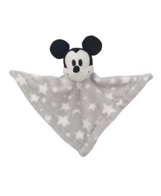 Disney Baby Mickey Mouse Gray Stars Security Blanket/Lovey