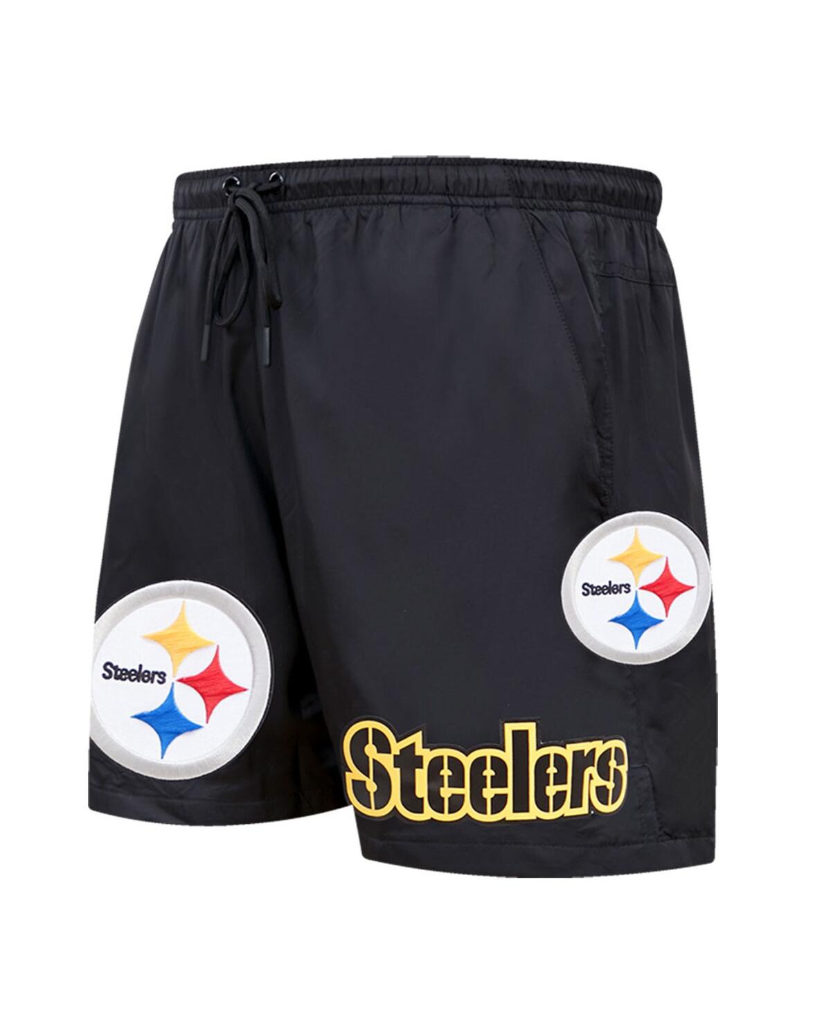 PRO STANDARD MEN'S PRO STANDARD BLACK PITTSBURGH STEELERS WOVEN SHORTS