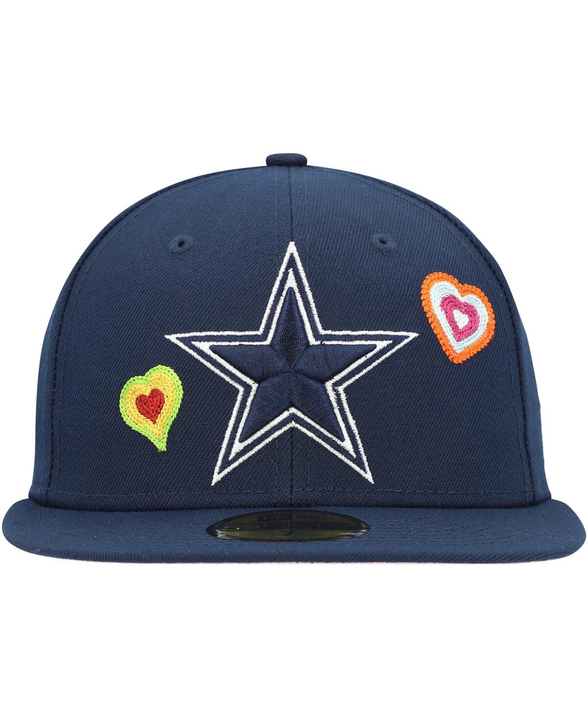 New Era Navy Dallas Cowboys Chain Stitch Heart 59fifty Fitted Hat In Navy