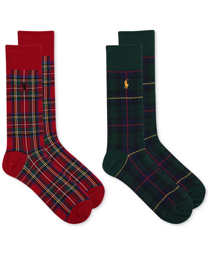 Polo Ralph Lauren Men's Tartan Slack Socks, 2-Pack - Macy's