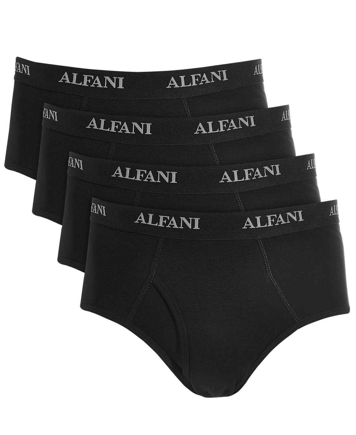 Alfani Men's 4-pk. Moisture-wicking Cotton Briefs, Created For Macy's In Deep Black