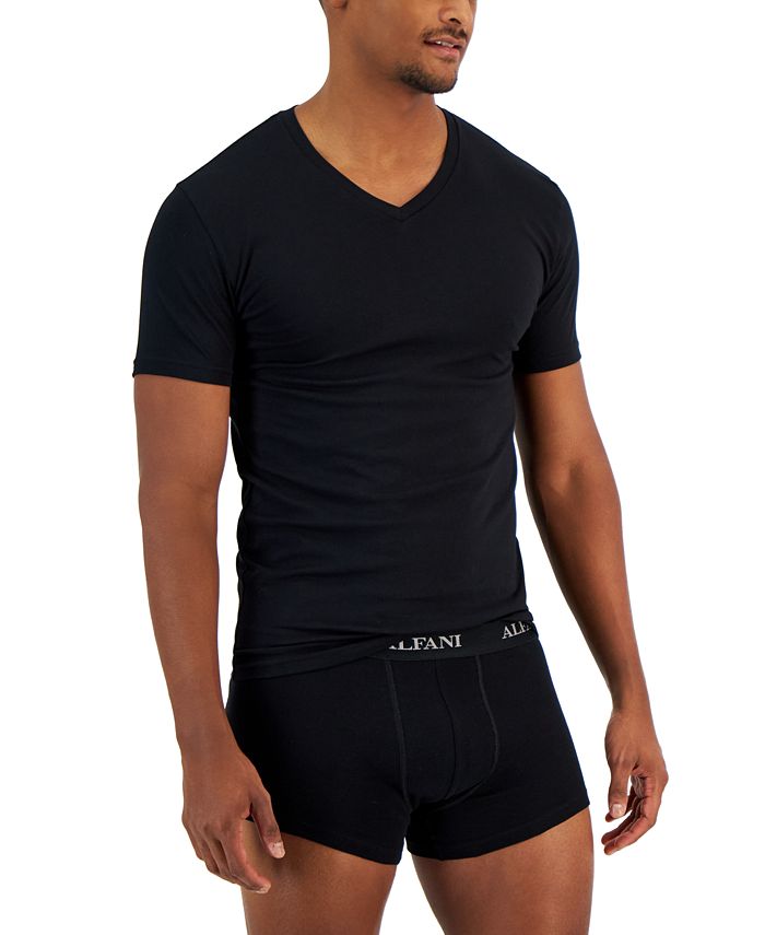 Alfani - Men's 4-Pk. Slim-Fit Solid V-Neck Cotton T-Shirts