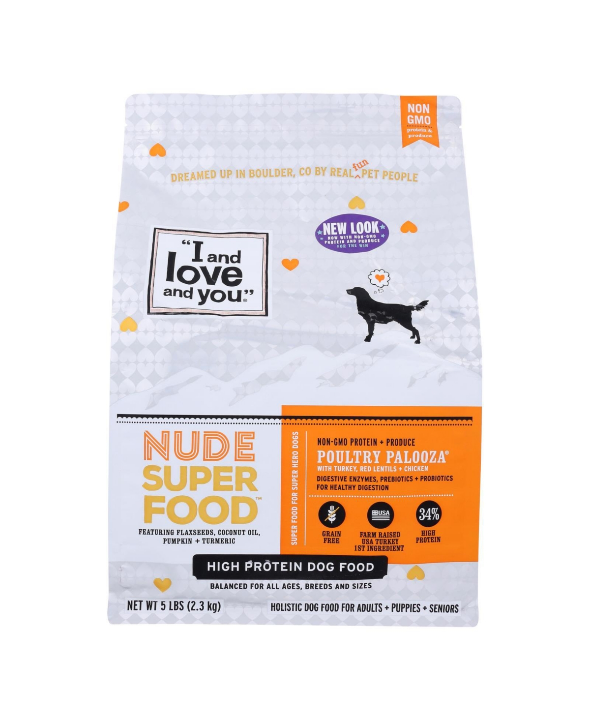 Nude Food, Dog Food - Poultry Palooz.a - Case of 3 - 5 lb.