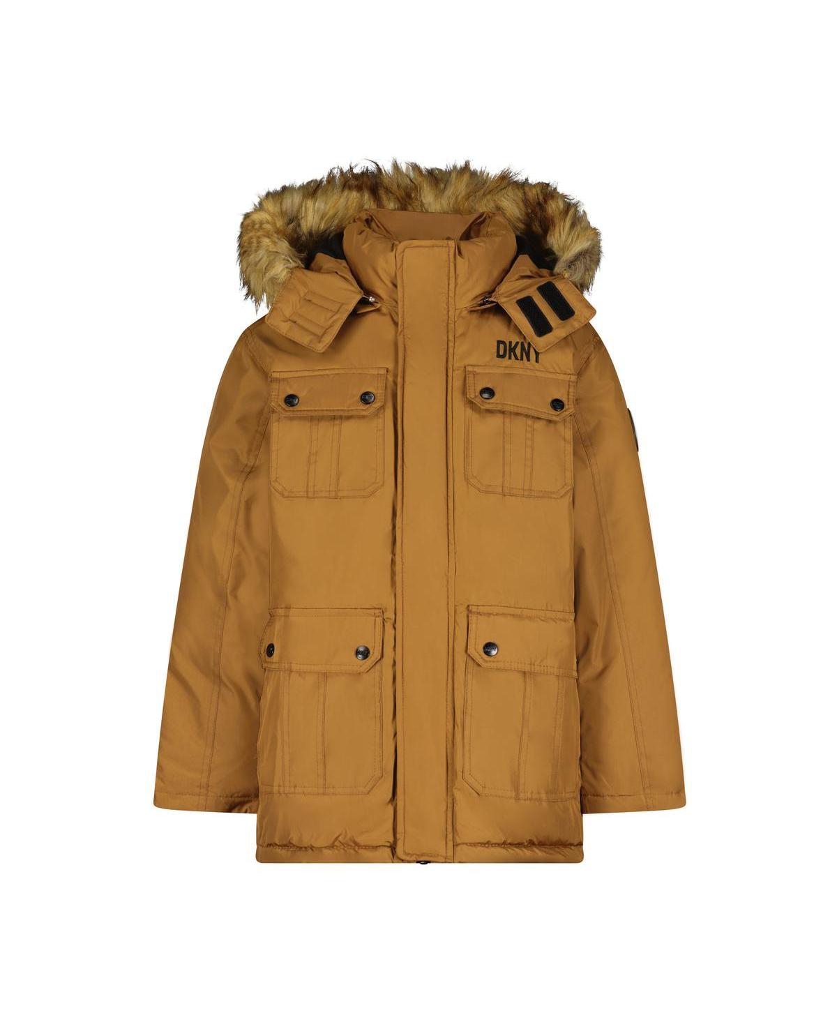 Dkny Little Boys Heavyweight Warm Winter Logo Parka Coat