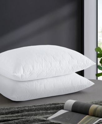 Unikome Teardrop Quilted Goose Down Feather Bed Pillows 2 Pack Collection In White