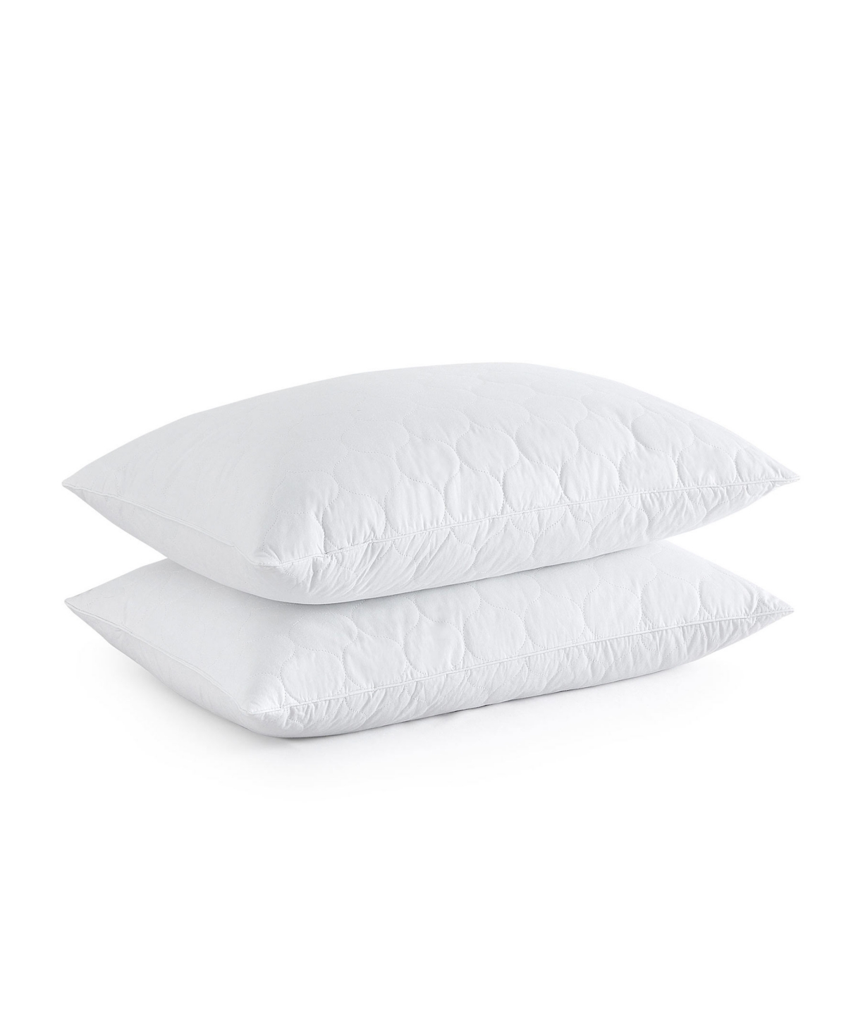 Unikome Teardrop Quilted Goose Down And Feather Bed Pillows, 2 Piece, King In White