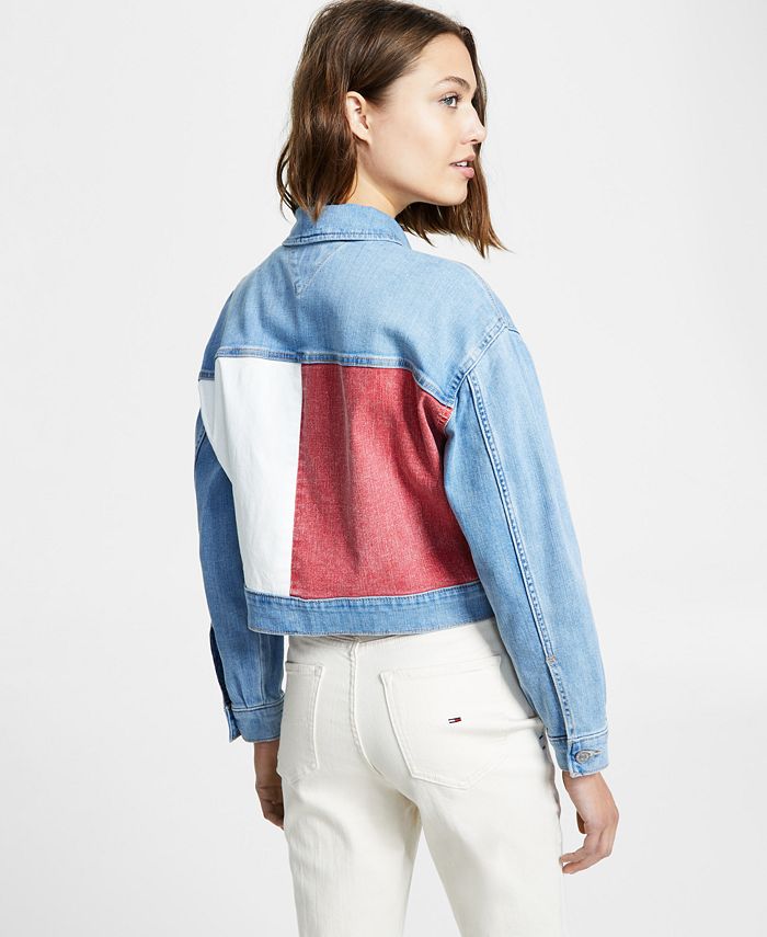 Tommy Jeans Women's Colorblocked Denim Trucker Jacket Macy's