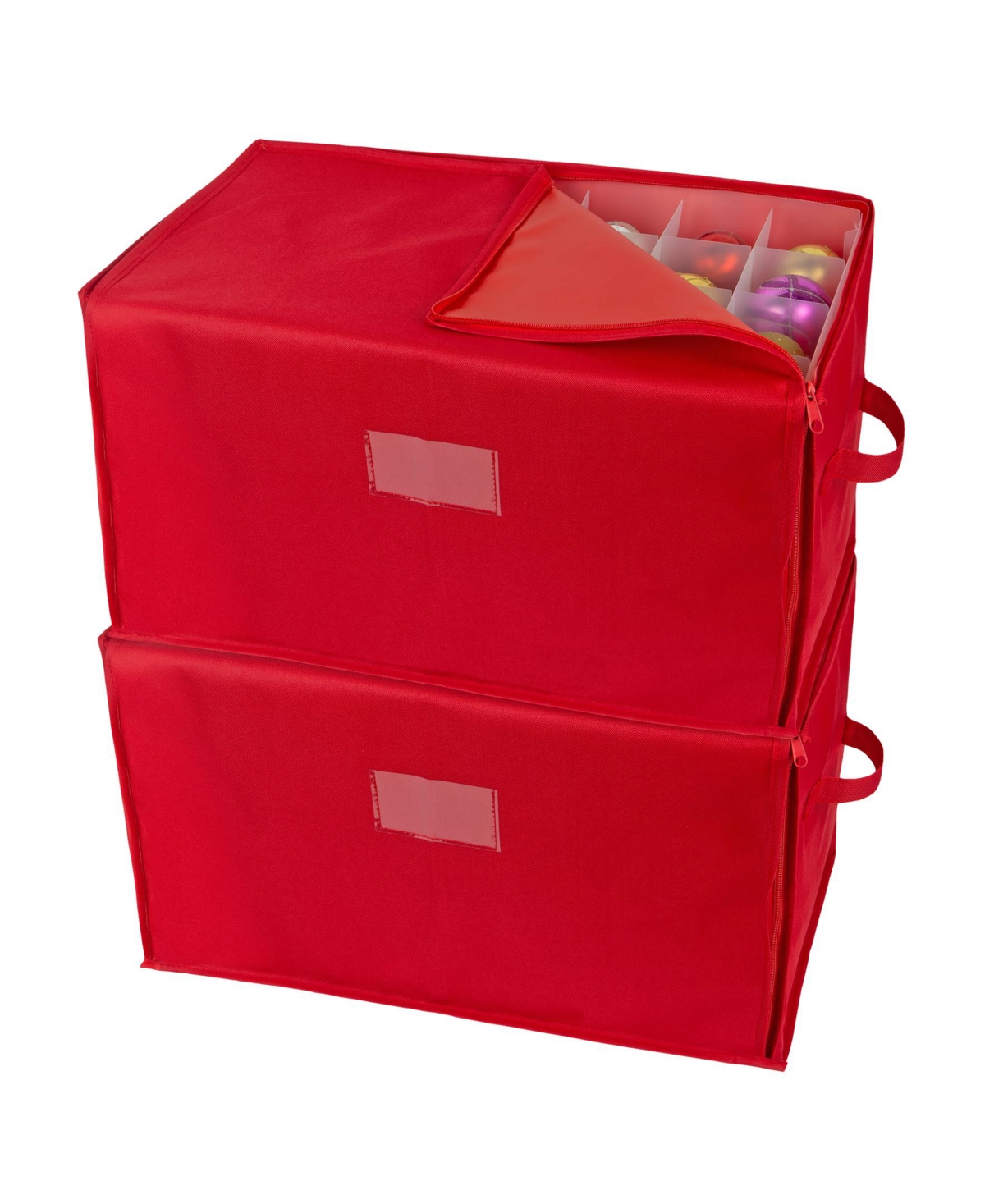 Shop Simplify 112 Count Stackable Christmas Ornament Storage Box In Red