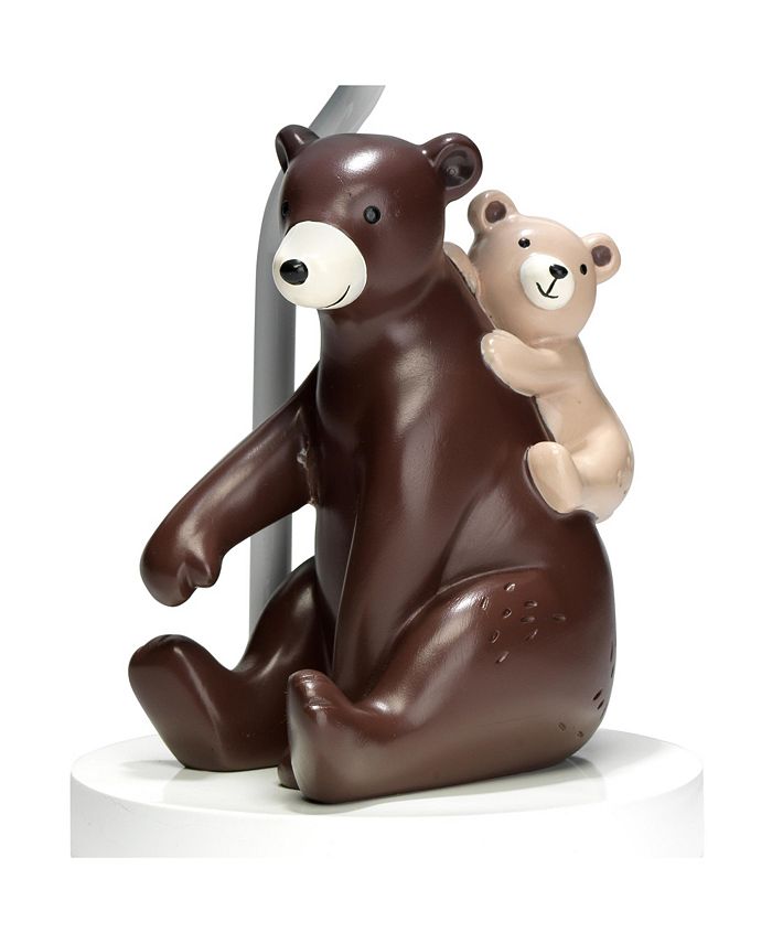 Lambs & Ivy Big Sky Blue/Brown Mommy & Baby Bear Lamp with Shade & Bulb