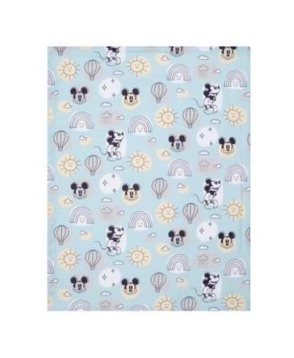 Disney Baby Classic Mickey Mouse Blue/White Soft Fleece Baby Blanket