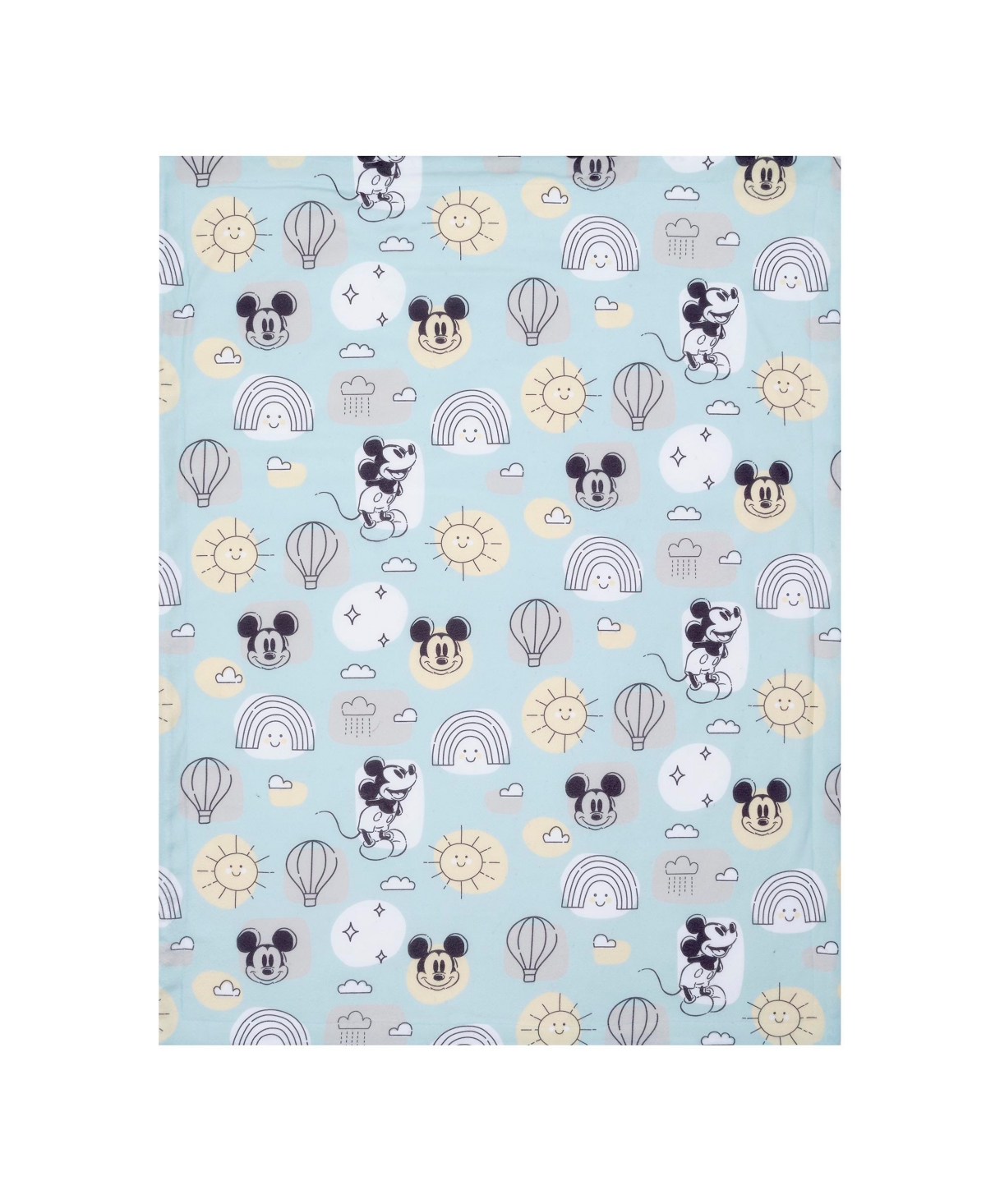 Lambs & Ivy Disney Baby Classic Mickey MouseWhite Soft Fleece Baby Blanket - Blue