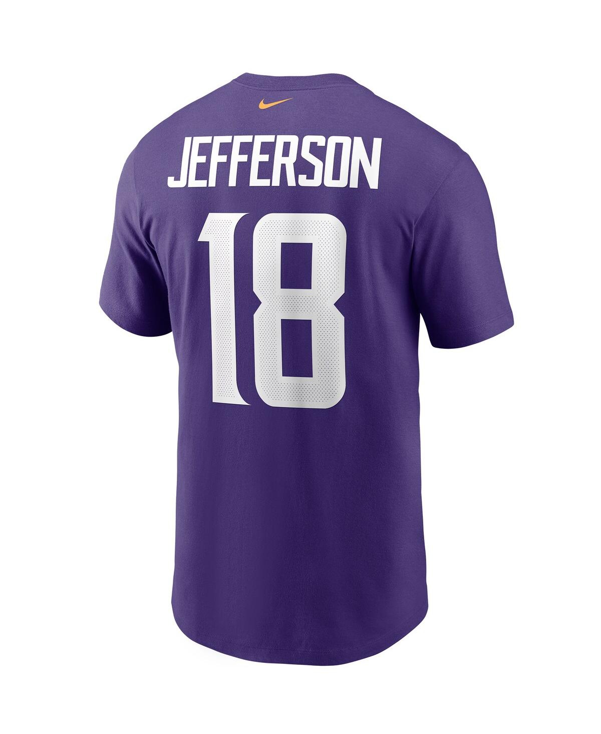 Shop Nike Men's  Justin Jefferson Purple Minnesota Vikings Name And Number T-shirt