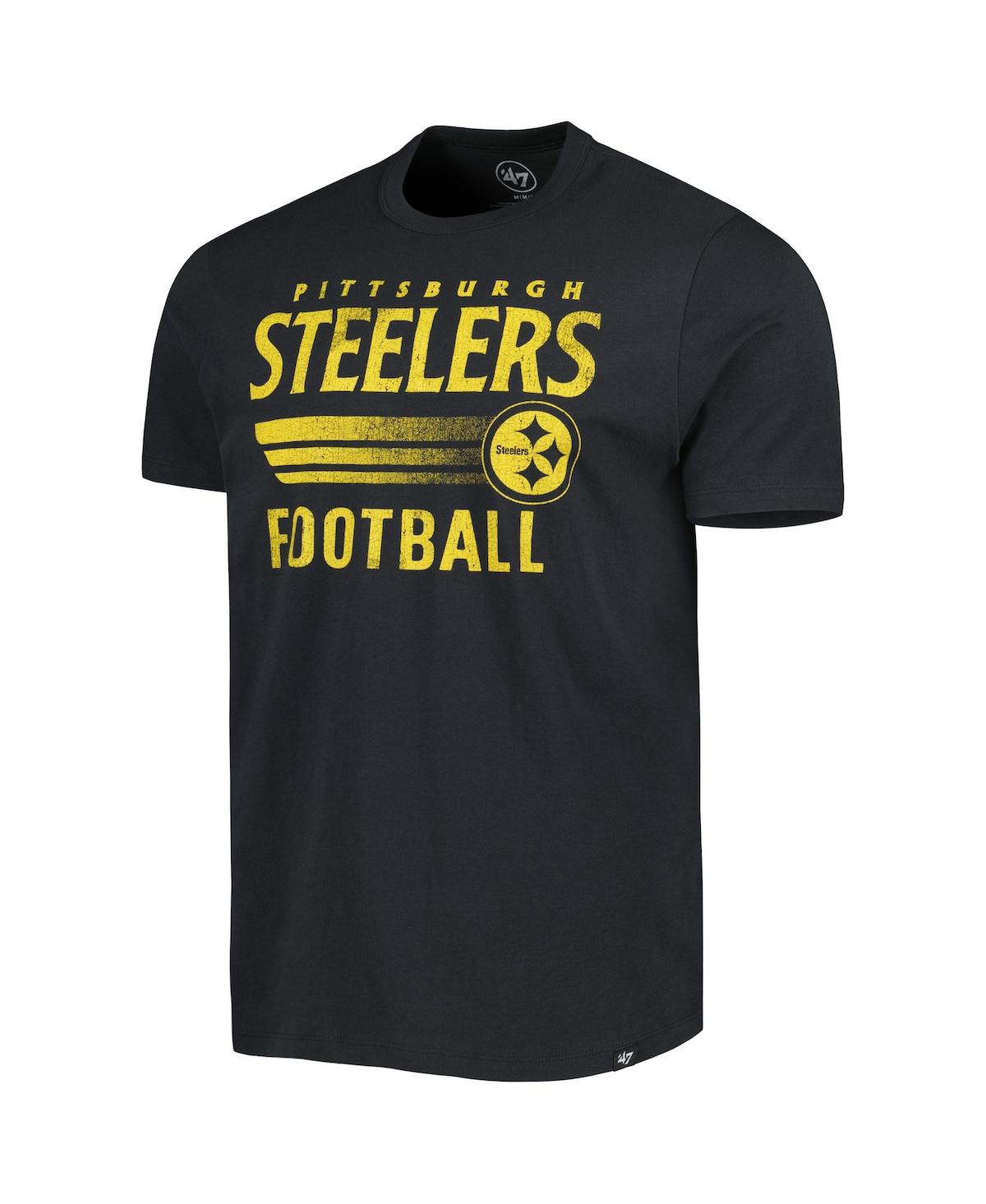 Men's '47 BrandPittsburgh Steelers Wordmark Rider Franklin T-shirt - Black