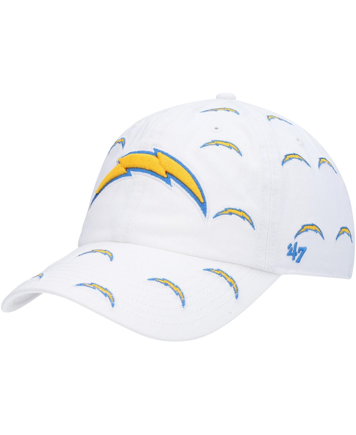 Women's '47 Brand White Los Angeles Chargers Team Confetti Clean Up Adjustable Hat - White