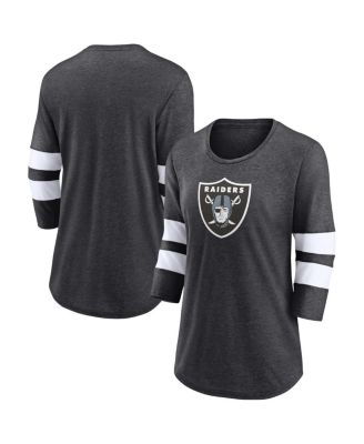 Lids Las Vegas Raiders Fanatics Branded Women's Primary Logo 3/4 Sleeve  Scoop Neck T-Shirt - Heathered Charcoal