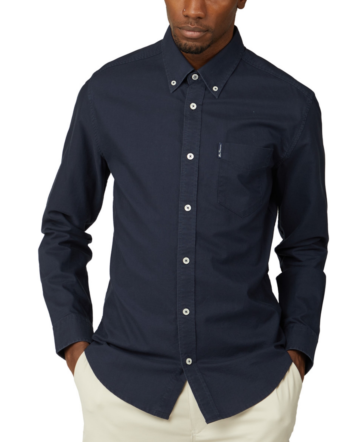 Men's Iconic Oxford Single-Pocket Button-Down Long-Sleeve Shirt - Riviera Blue
