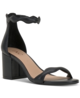 I.n.c. International Concepts Women's Sollisa Scallop Sandals, Created for Macy's - Black Smooth