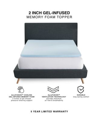 CLOSEOUT! Gel-Infused 2" Memory Foam Mattress Topper, King