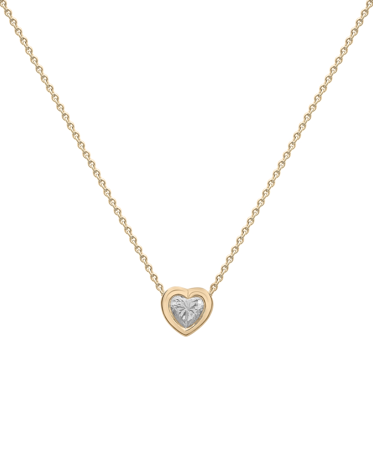 Macy's Diamond Heart Pendant Necklace (1/4 Ct. T.w.) In 14k Gold, 16" + 2" Extender In Yellow Gold