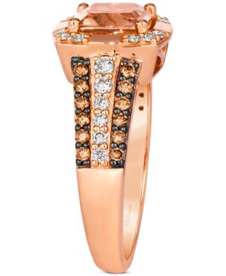Peach Morganite (1-1/4 ct. t.w.) & Diamond (1/2 ct. t.w.) Ring in 14k Rose Gold