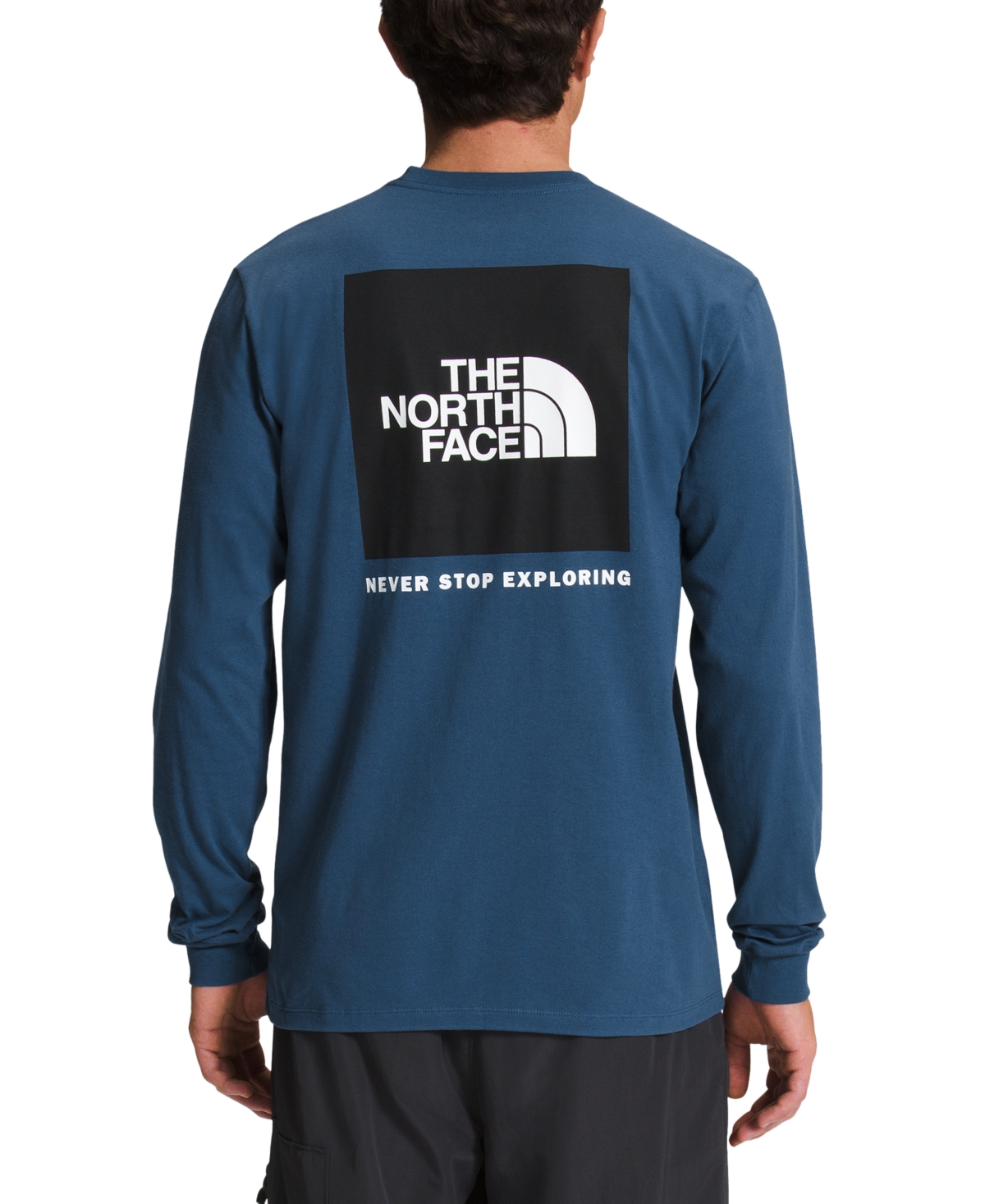 Shop The North Face Men's Box Nse Standard-fit Logo Graphic Long-sleeve T-shirt In Tnf White,tnf Black