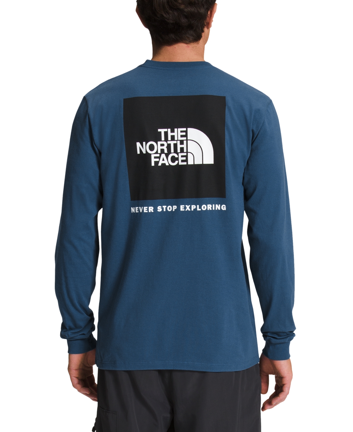 THE NORTH FACE MEN'S BOX NSE STANDARD-FIT LOGO GRAPHIC LONG-SLEEVE T-SHIRT 