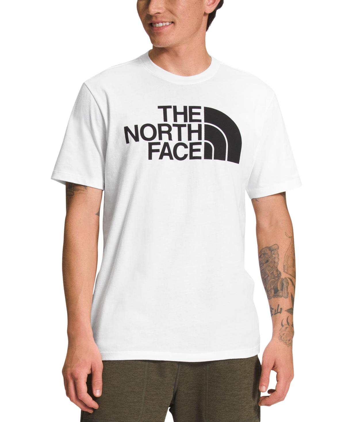 Shop The North Face Men's Half-dome Logo T-shirt In Tnf White,tnf Black