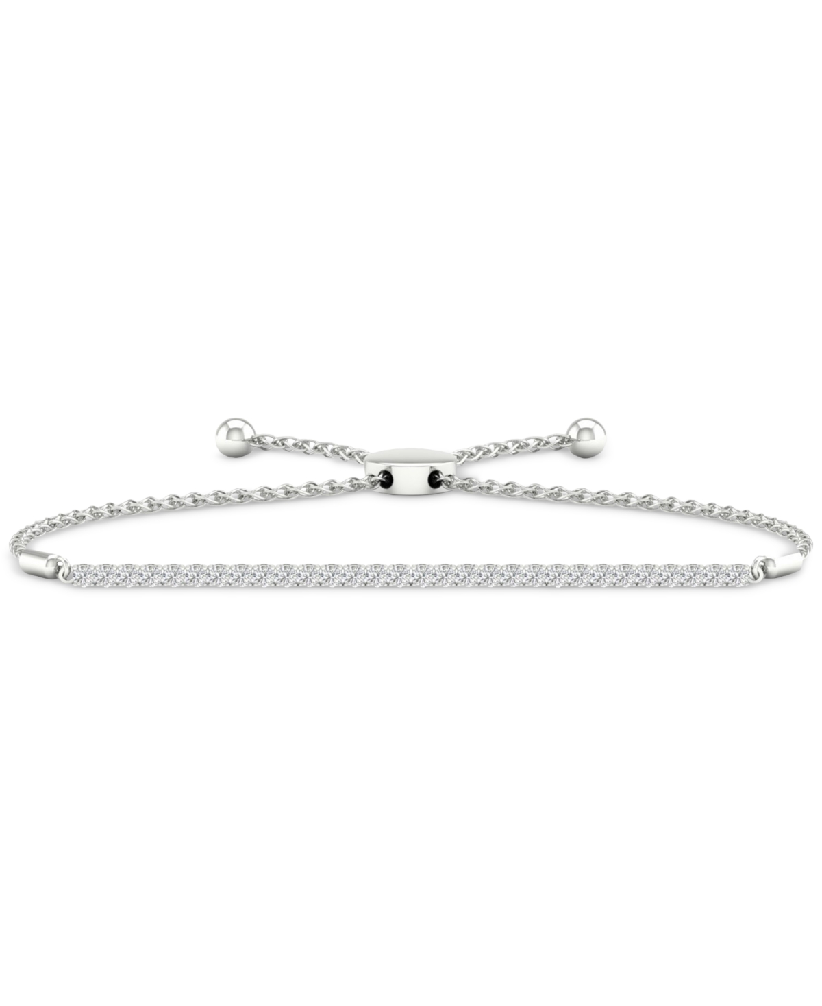 Forever Grown Diamonds Lab Created Diamond Slider Bracelet (1ct. T.w.) In Rhodium-plated Sterling Silver