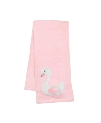 Blossom Pink/White Swan Coral Fleece Baby Blanket