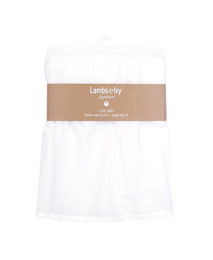 Lambs & Ivy Signature White Cotton Voile Ruffled Crib Skirt Macy's