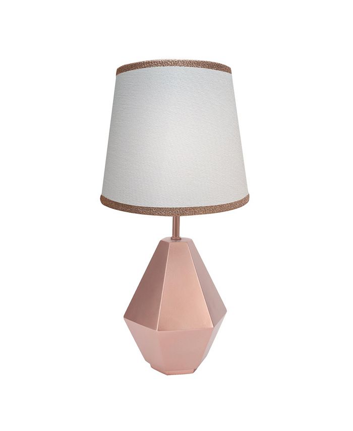 Lambs & Ivy Rose Gold Modern Hexagon Nursery Lamp with Shade & Bulb Macy's