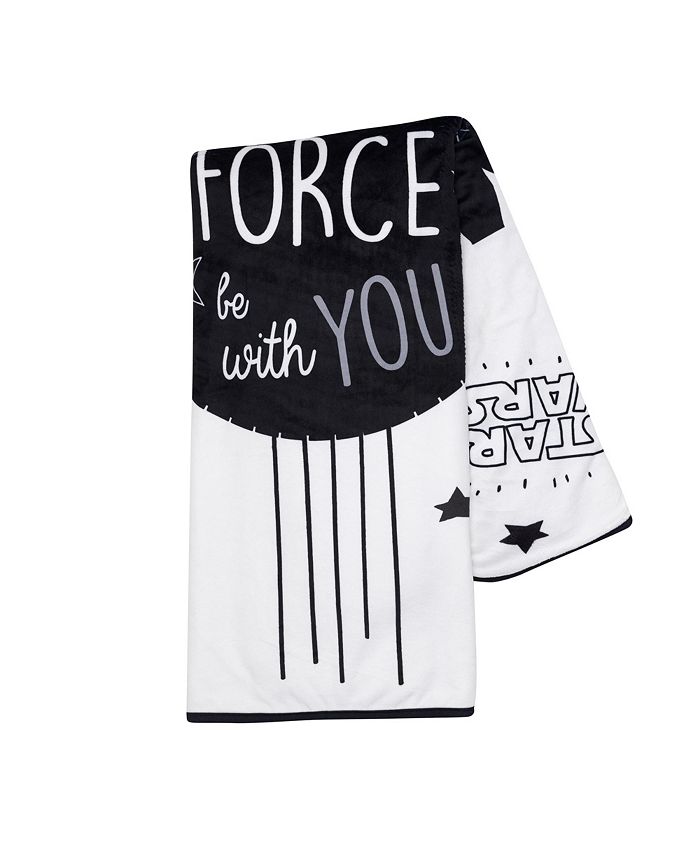 Lambs & Ivy Star Wars Millennium Falcon Black/White Soft Faux Shearling