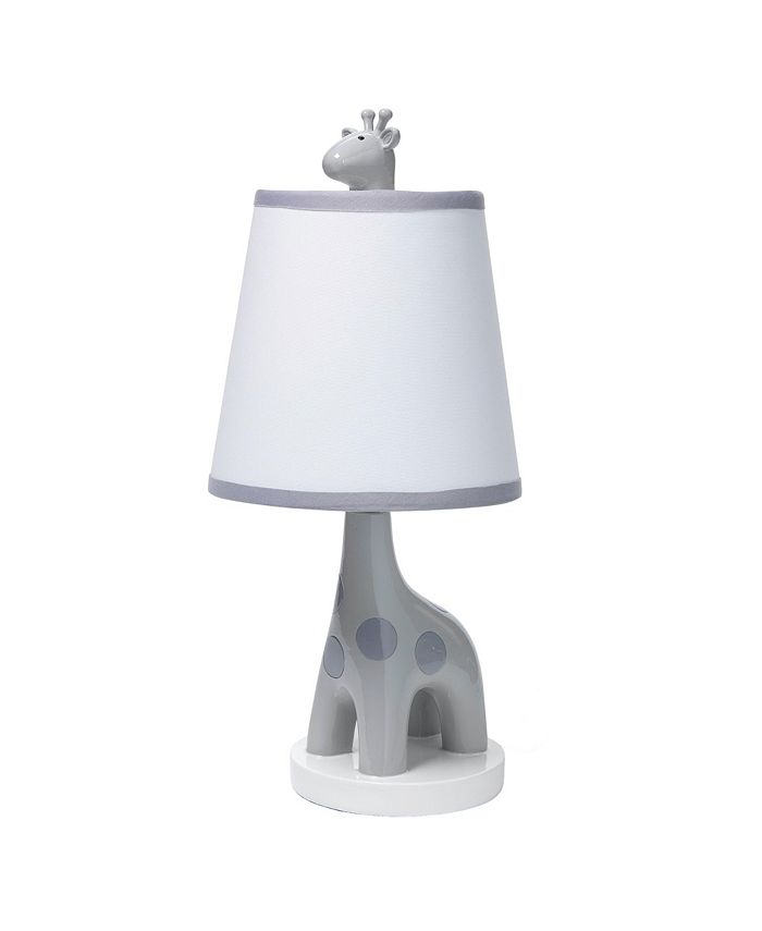 Lambs & Ivy Giraffe and a Half Gray/White Nursery Lamp with Shade and ...