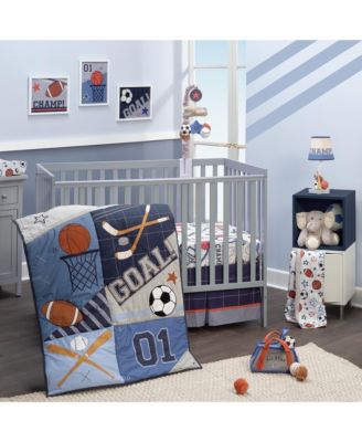 Lambs Ivy Baby Sports 3 Piece Football Basketball Baby Crib Bedding Set Macy s