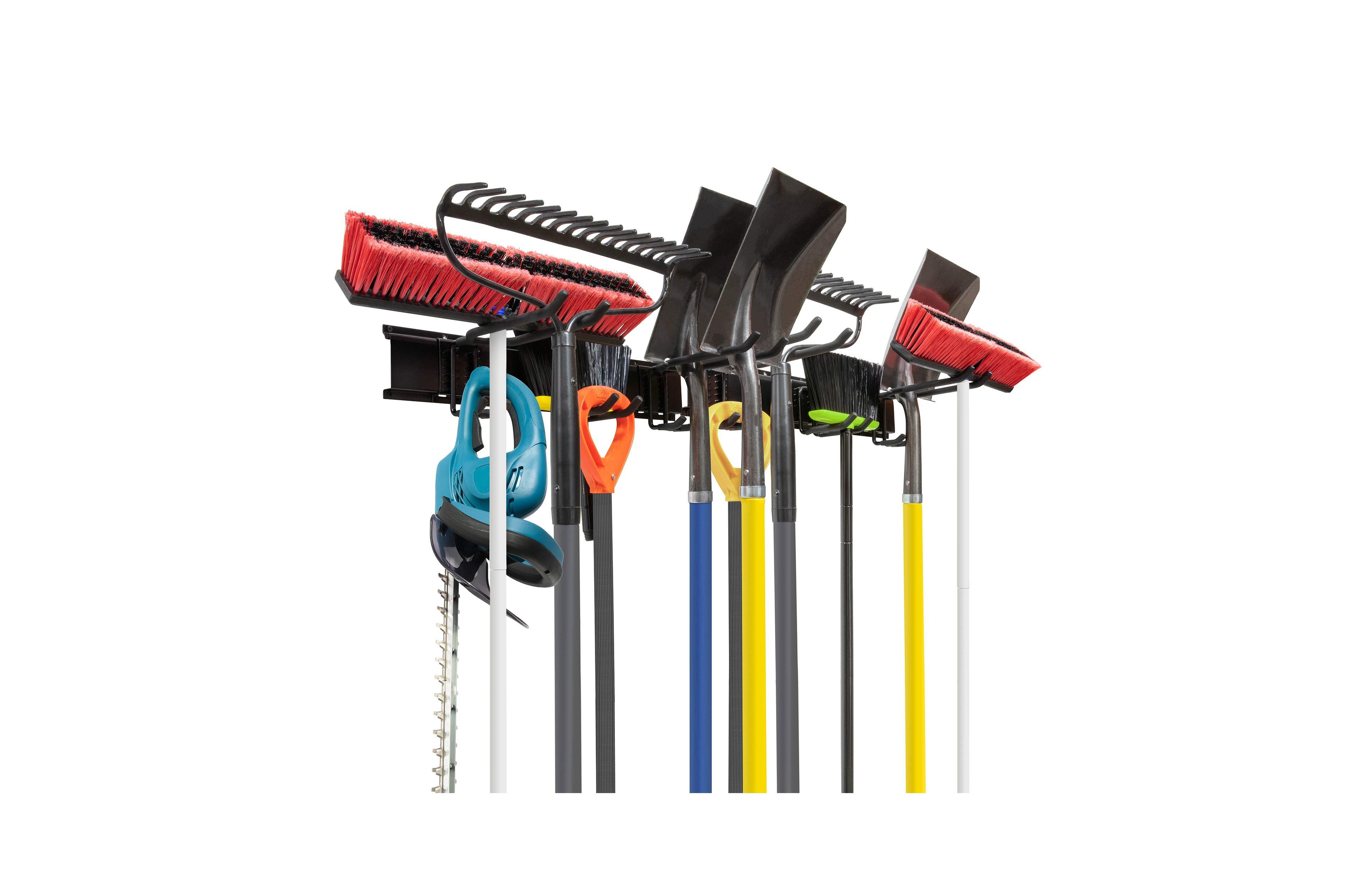 RightHand Garage Tool Storage Rack, 8 Piece Wall Mounted Organizer