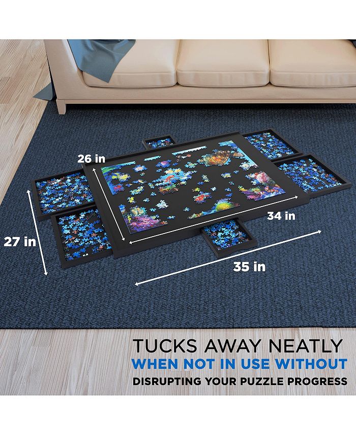 Jumbl 1500 Piece Puzzle Board Rack w/Mat, 27”x35” Wooden Jigsaw Puzzle