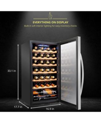 Schmecke Wine Fridge, 28 Bottle Wine Cooler, freestanding