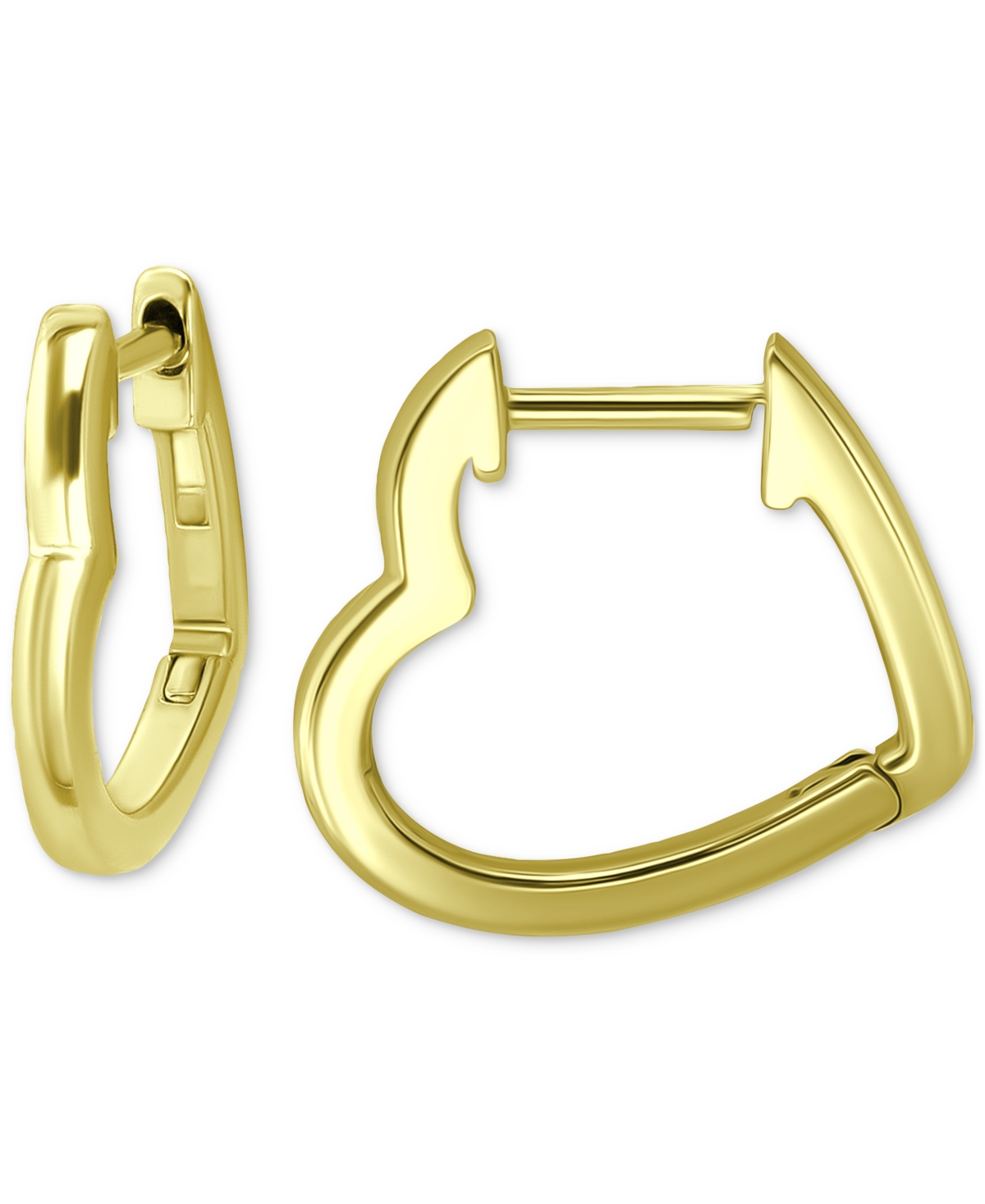 Giani Bernini Heart Huggie Hoop Earrings, Xmm, Created For Macy's In Gold Over Silver