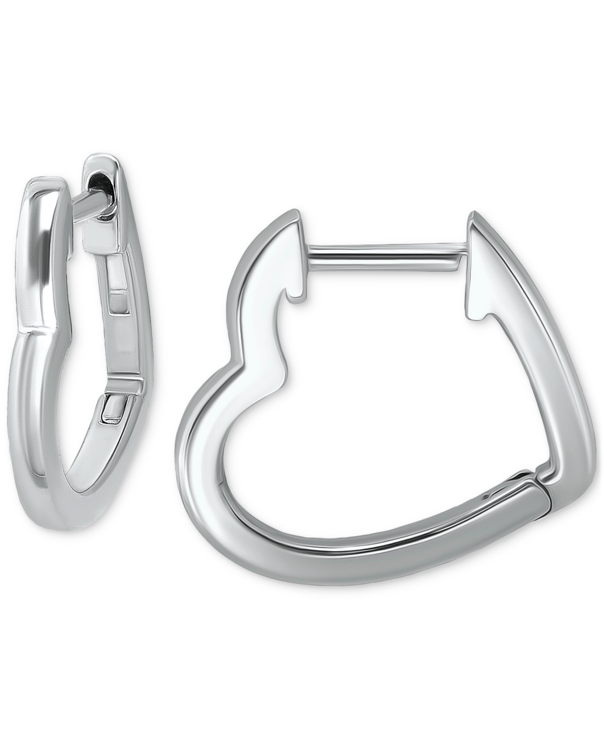 Giani Bernini Heart Huggie Hoop Earrings, Xmm, Created For Macy's In Sterling Silver