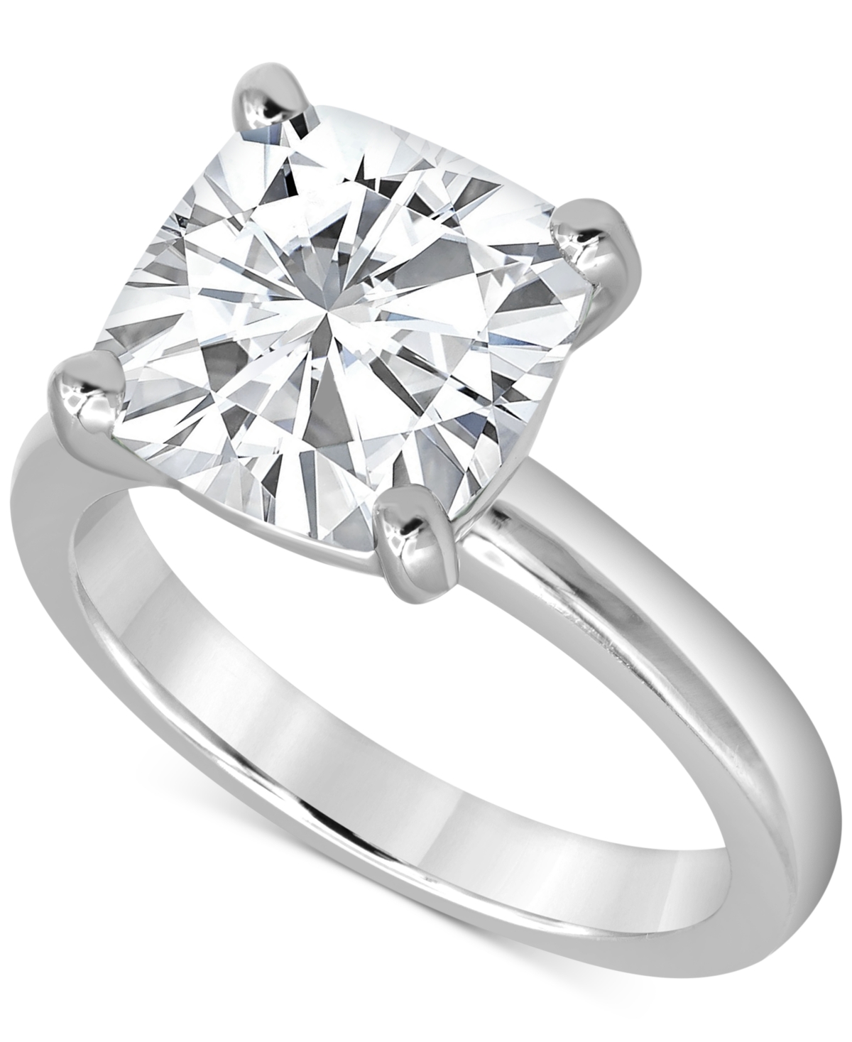 Badgley Mischka Certified Lab Grown Diamond Cushion-cut Solitaire Engagement Ring (5 Ct. T.w.) In 14k Gold In White Gold