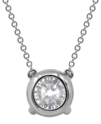 Certified Lab Grown Diamond Solitaire 18" Pendant Necklace (3 ct. t.w.) in 14k Gold