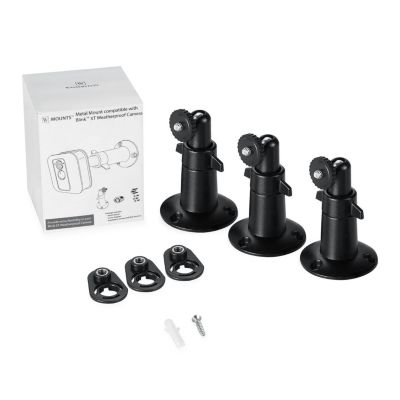 Metal Wall Mount for Blink Outdoor, XT2 Outdoor & Indoor Camera - Adjustable Indoor/Outdoor Security Metal Wall Mount (3 Pack, Black)