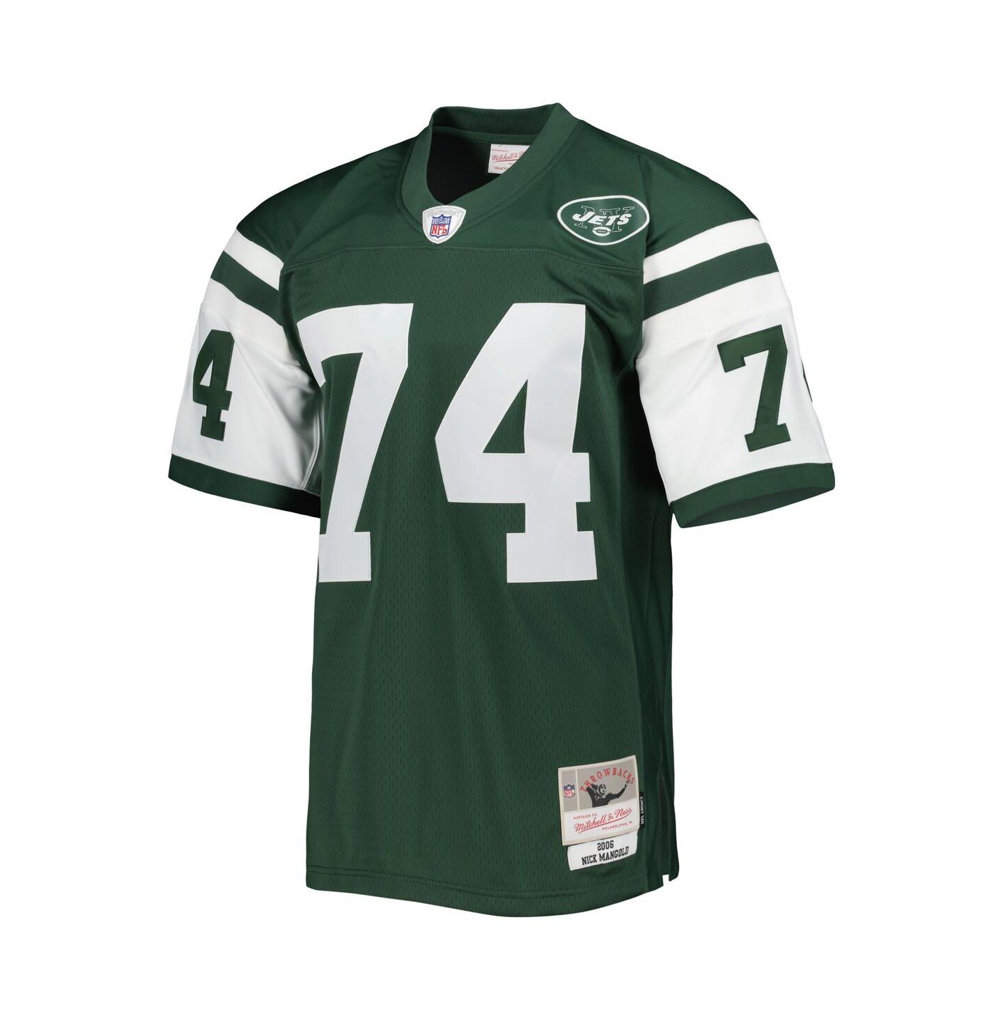 Мужской топ Mitchell & Ness Nick Mangold Green New York Jets 2006 Legacy Replica Jersey — фото 3